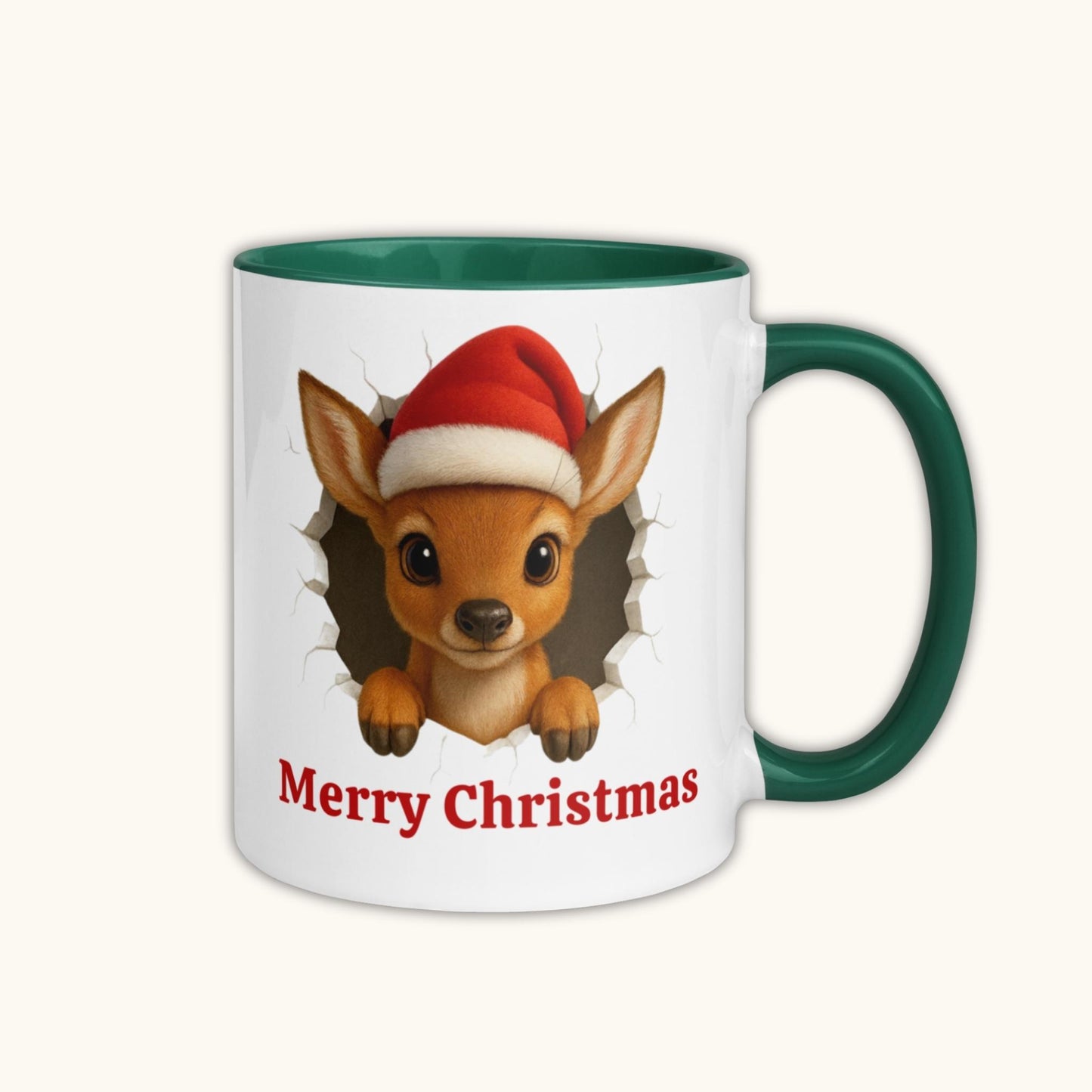 Cute Christmas deer illustration on ceramic holiday mug