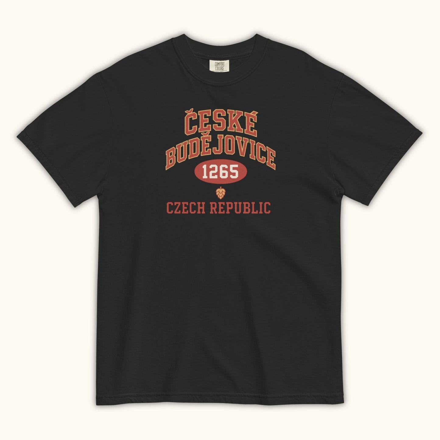 Czech t-shirt with České Budějovice 1265 vintage collegiate design