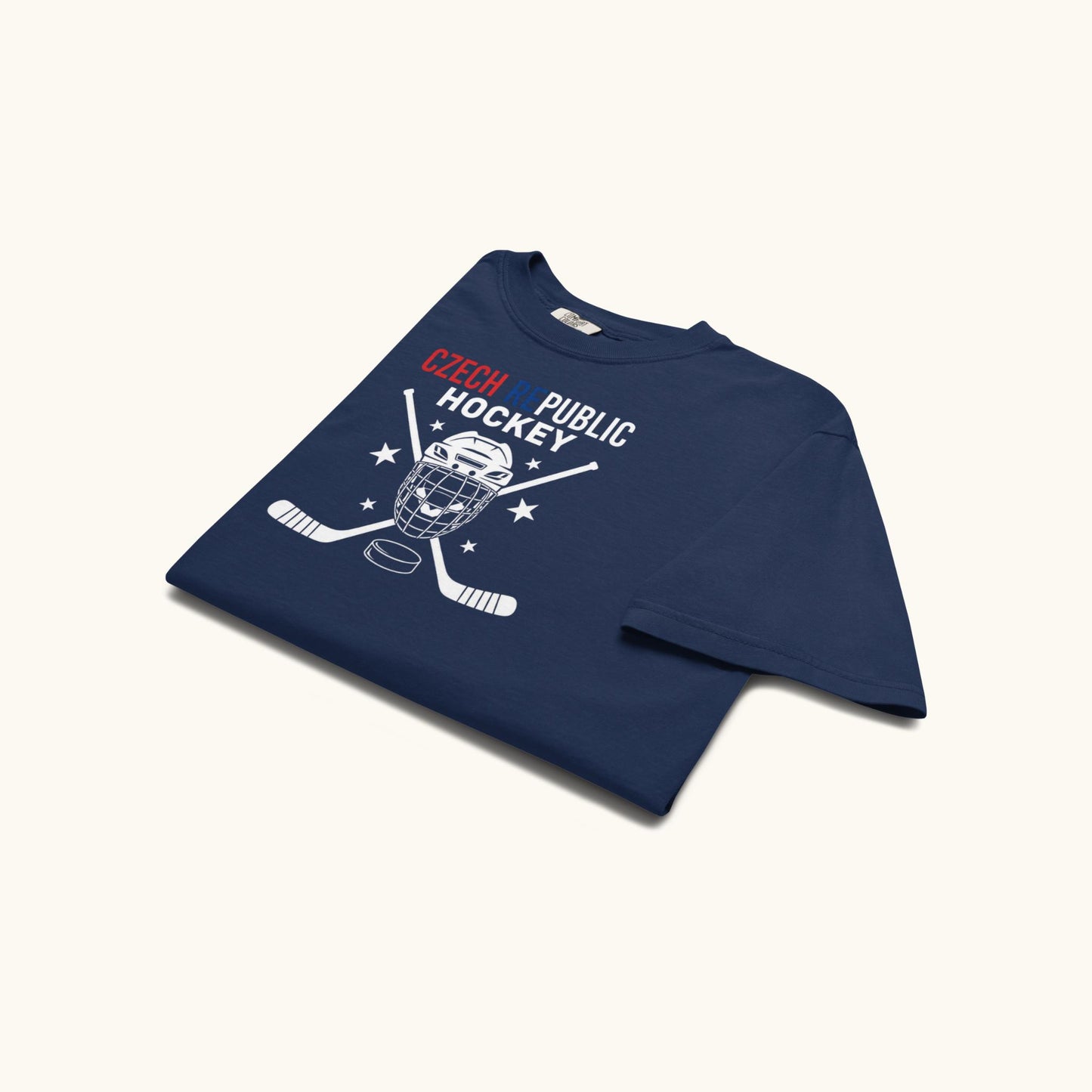 Czech Republic Hockey unisex t-shirt with goalie mask and crossed sticks design