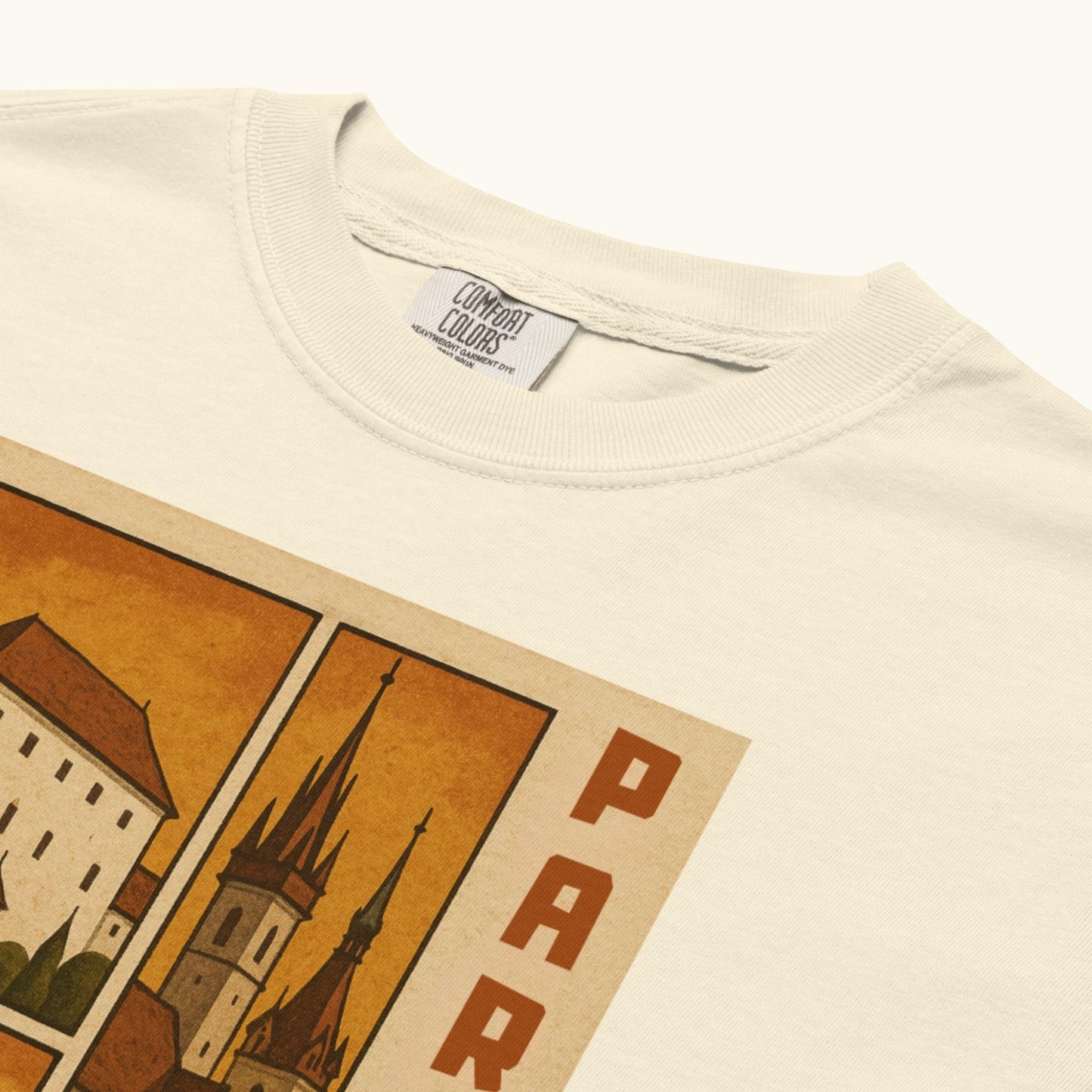 Retro Pardubice t-shirt with vintage horse racing and Czech architecture illustration
