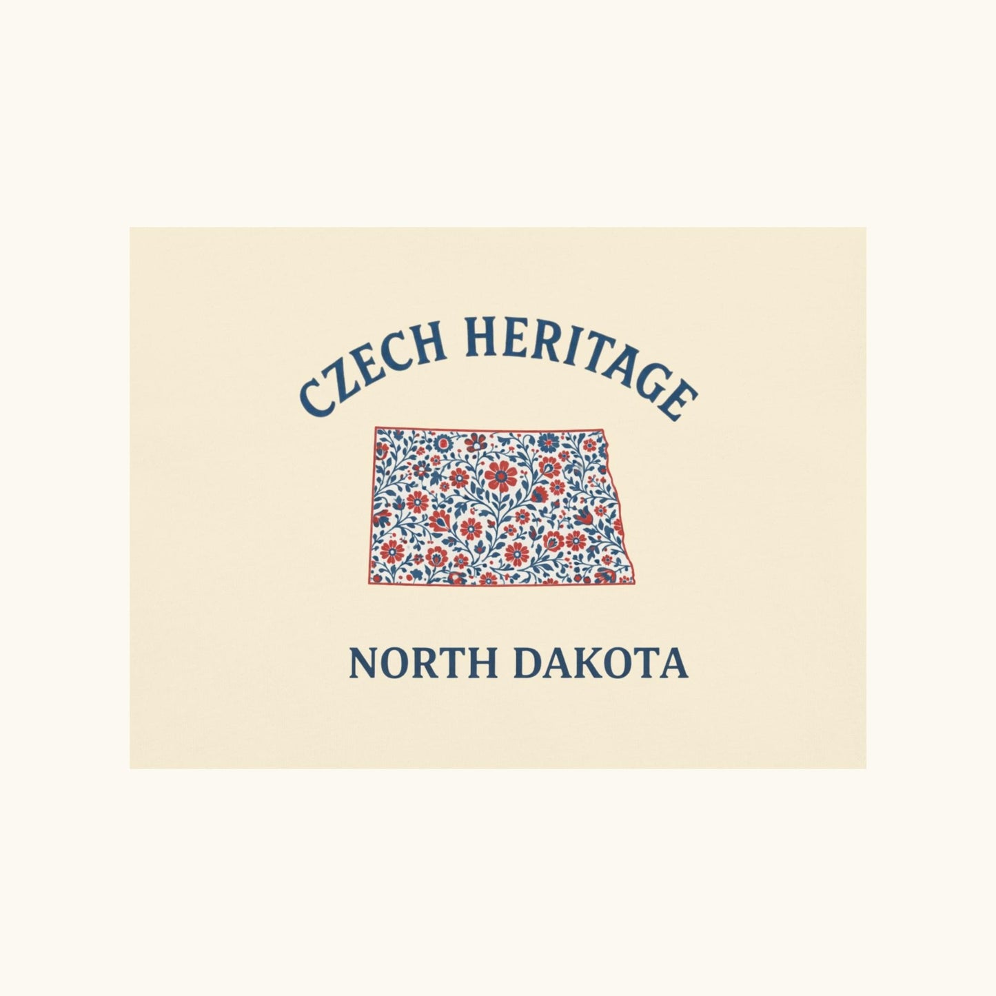 Czech Heritage North Dakota T-Shirt – Czech American Folk Art Shirt