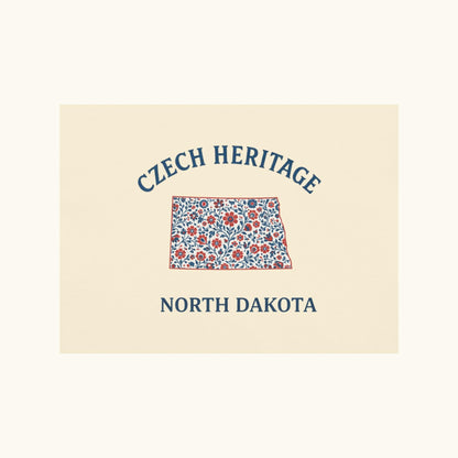 Czech Heritage North Dakota T-Shirt – Czech American Folk Art Shirt