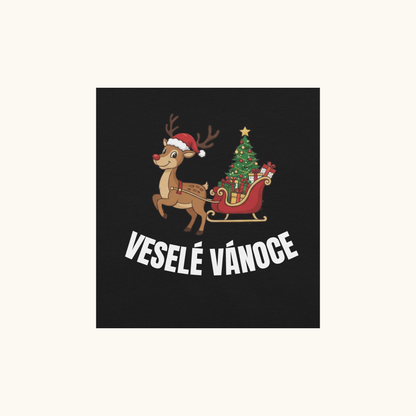 Veselé Vánoce Reindeer Sleigh – Unisex T-Shirt
