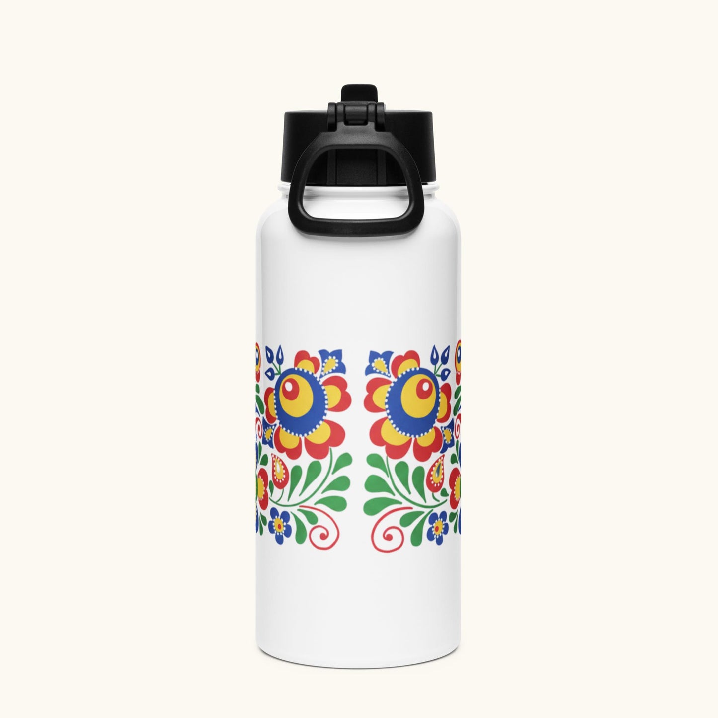 Folk Art Water Bottle by Kamila Bartálová