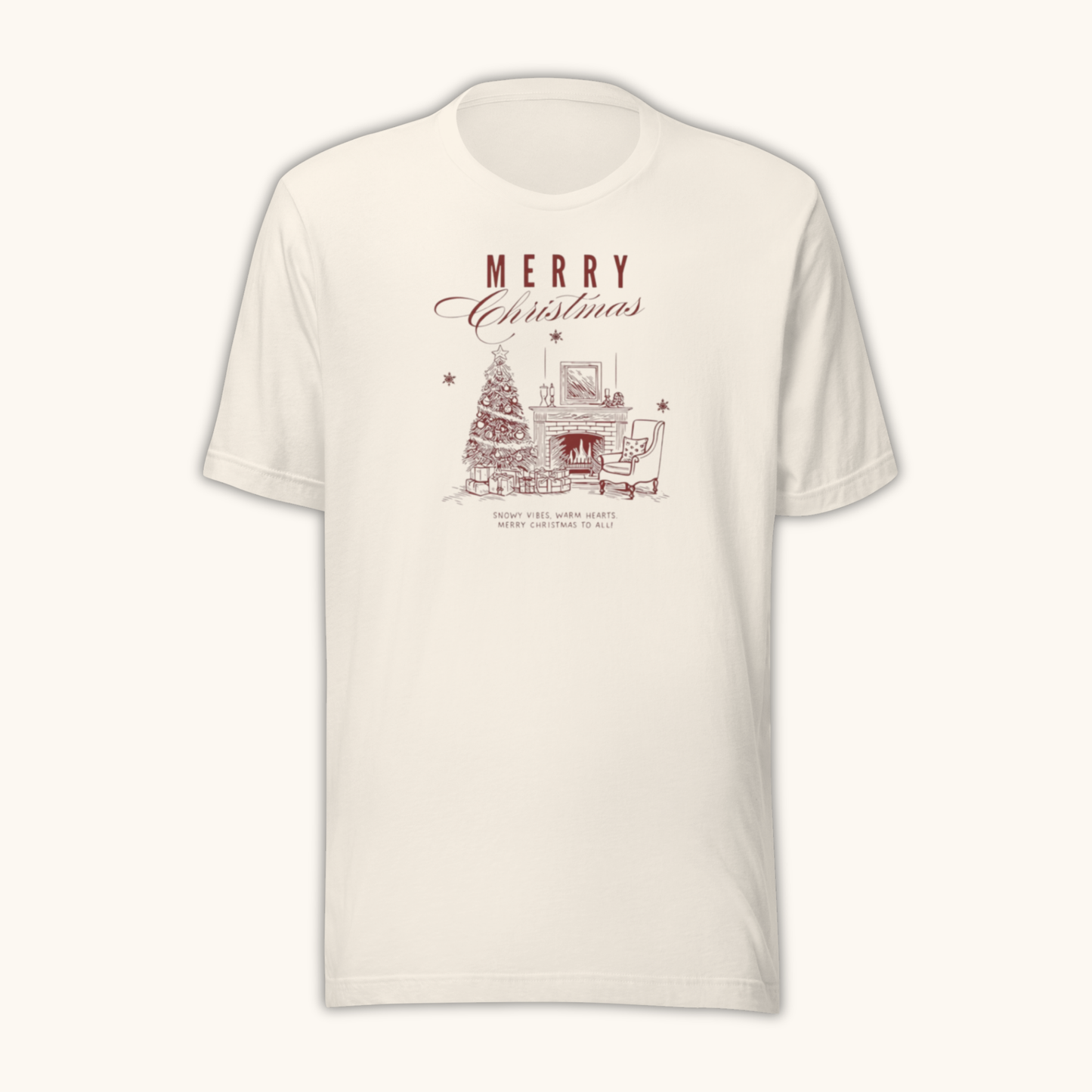 Vintage Merry Christmas Fireplace – Women’s T-Shirt