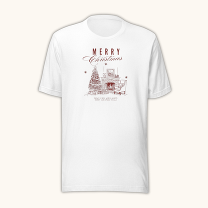 Vintage Merry Christmas Fireplace – Women’s T-Shirt