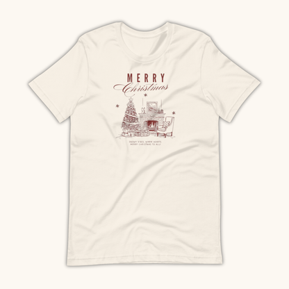 Vintage Merry Christmas Fireplace – Women’s T-Shirt