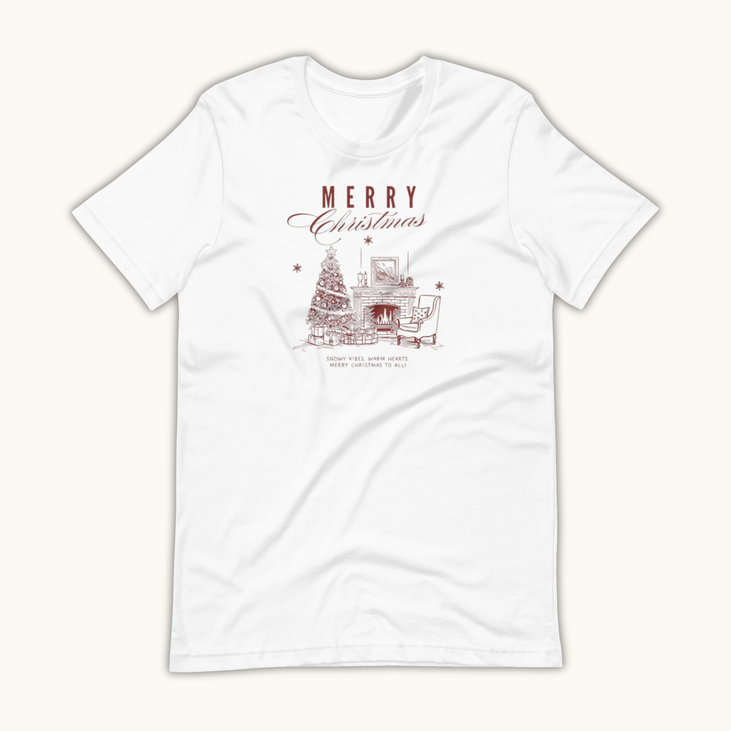 Vintage Merry Christmas Fireplace – Women’s T-Shirt