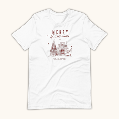 Vintage Merry Christmas Fireplace – Women’s T-Shirt