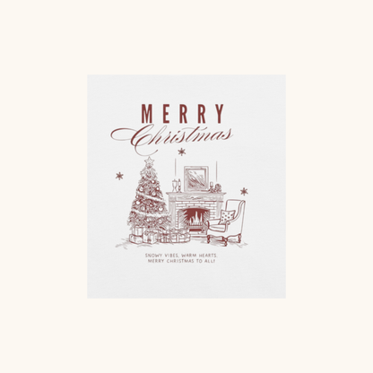 Vintage Merry Christmas Fireplace – Women’s T-Shirt