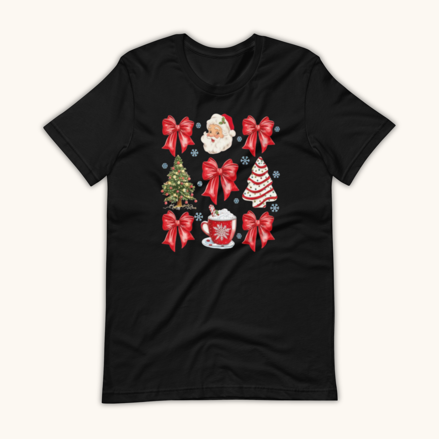 Holiday Bows & Christmas Icons – Women’s T-Shirt