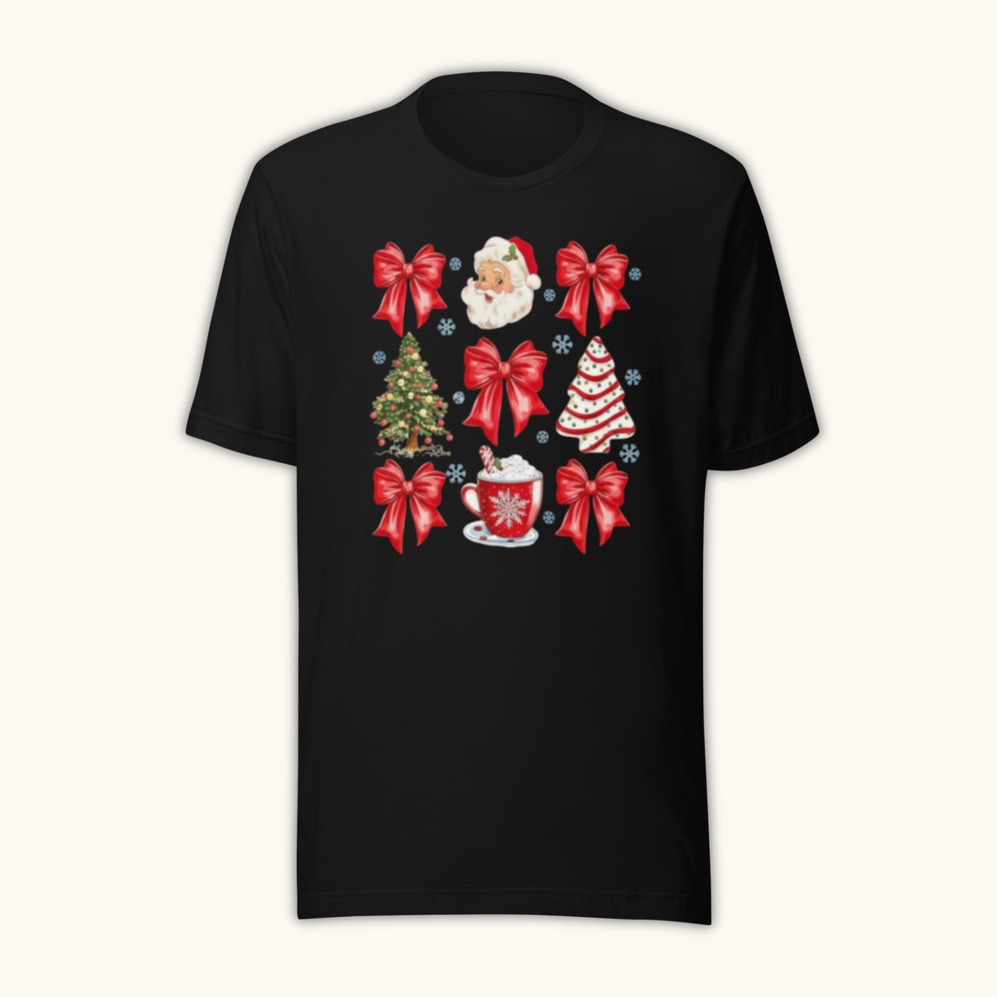 Holiday Bows & Christmas Icons – Women’s T-Shirt