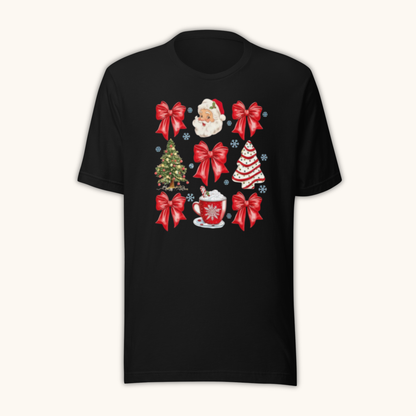 Holiday Bows & Christmas Icons – Women’s T-Shirt