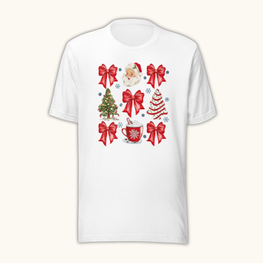 Holiday Bows & Christmas Icons – Women’s T-Shirt