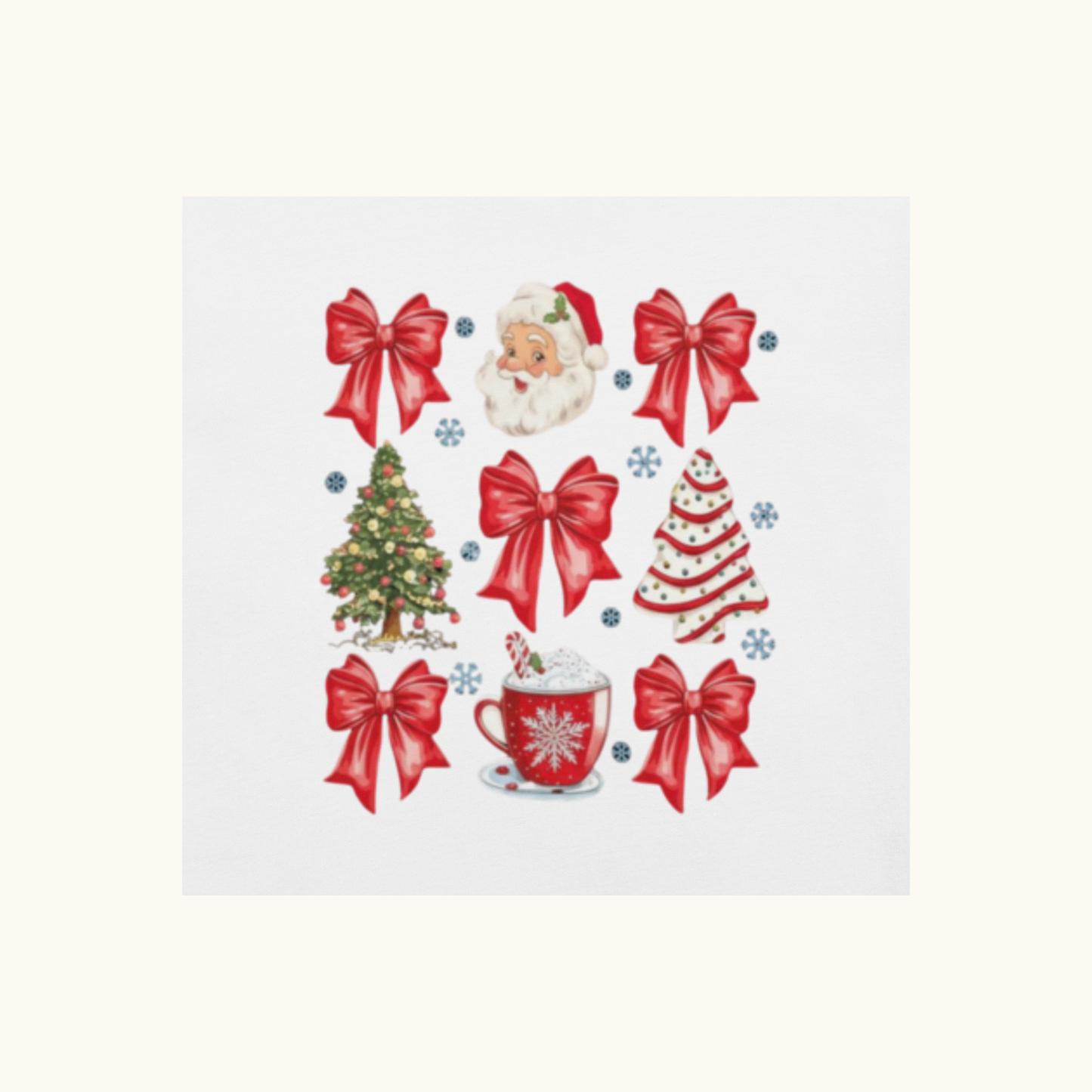Holiday Bows & Christmas Icons – Women’s T-Shirt