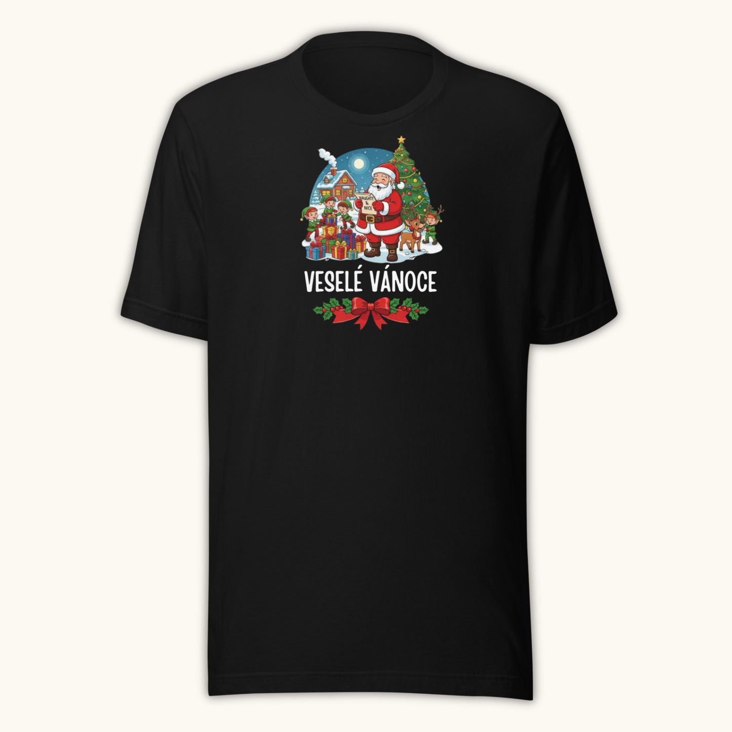 Veselé Vánoce Santa Village – Unisex T-Shirt