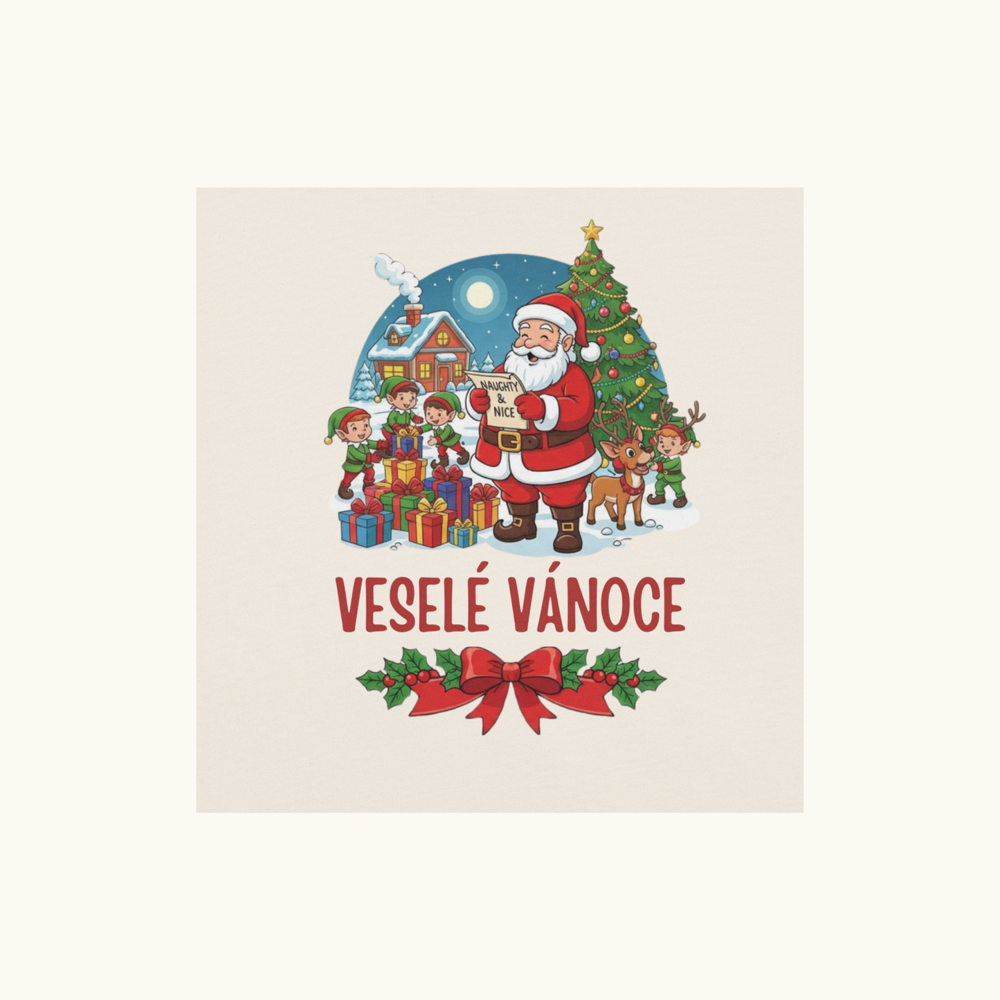 Veselé Vánoce Santa Village – Unisex T-Shirt