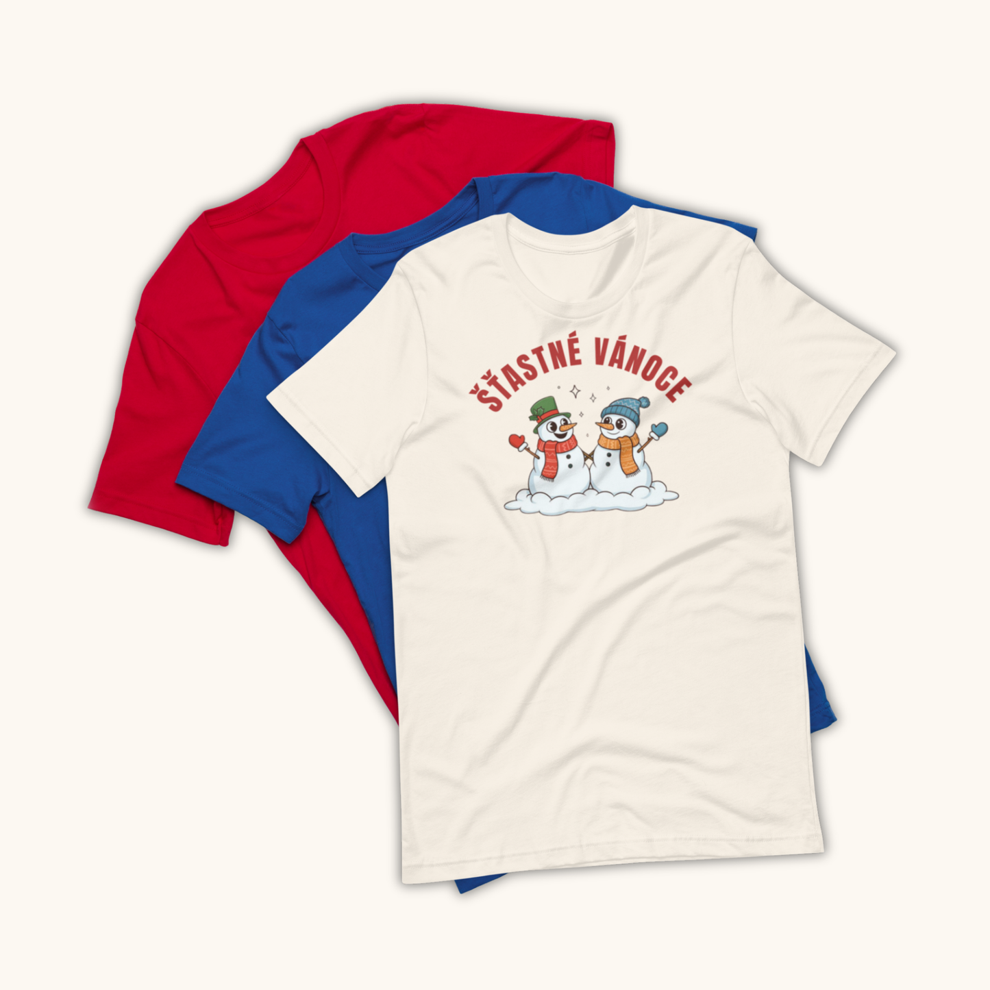 Šťastné Vánoce Snowmen – Women’s T-Shirt