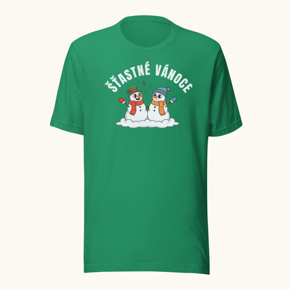 Šťastné Vánoce Snowmen – Unisex T-Shirt