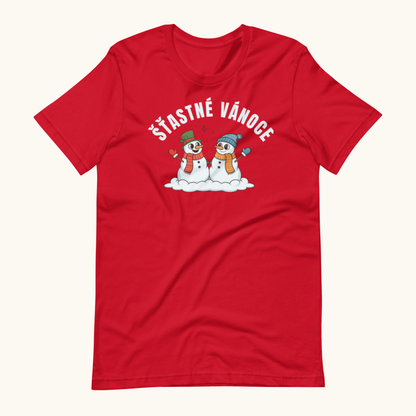 Šťastné Vánoce Snowmen – Unisex T-Shirt