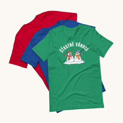 Šťastné Vánoce Snowmen – Unisex T-Shirt