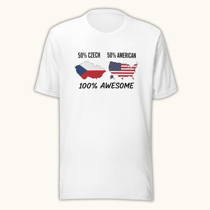 50% Czech 50% American 100% Awesome – Unisex T-Shirt