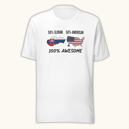 50% Slovak 50% American 100% Awesome – Unisex T-Shirt