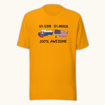 50% Slovak 50% American 100% Awesome – Unisex T-Shirt
