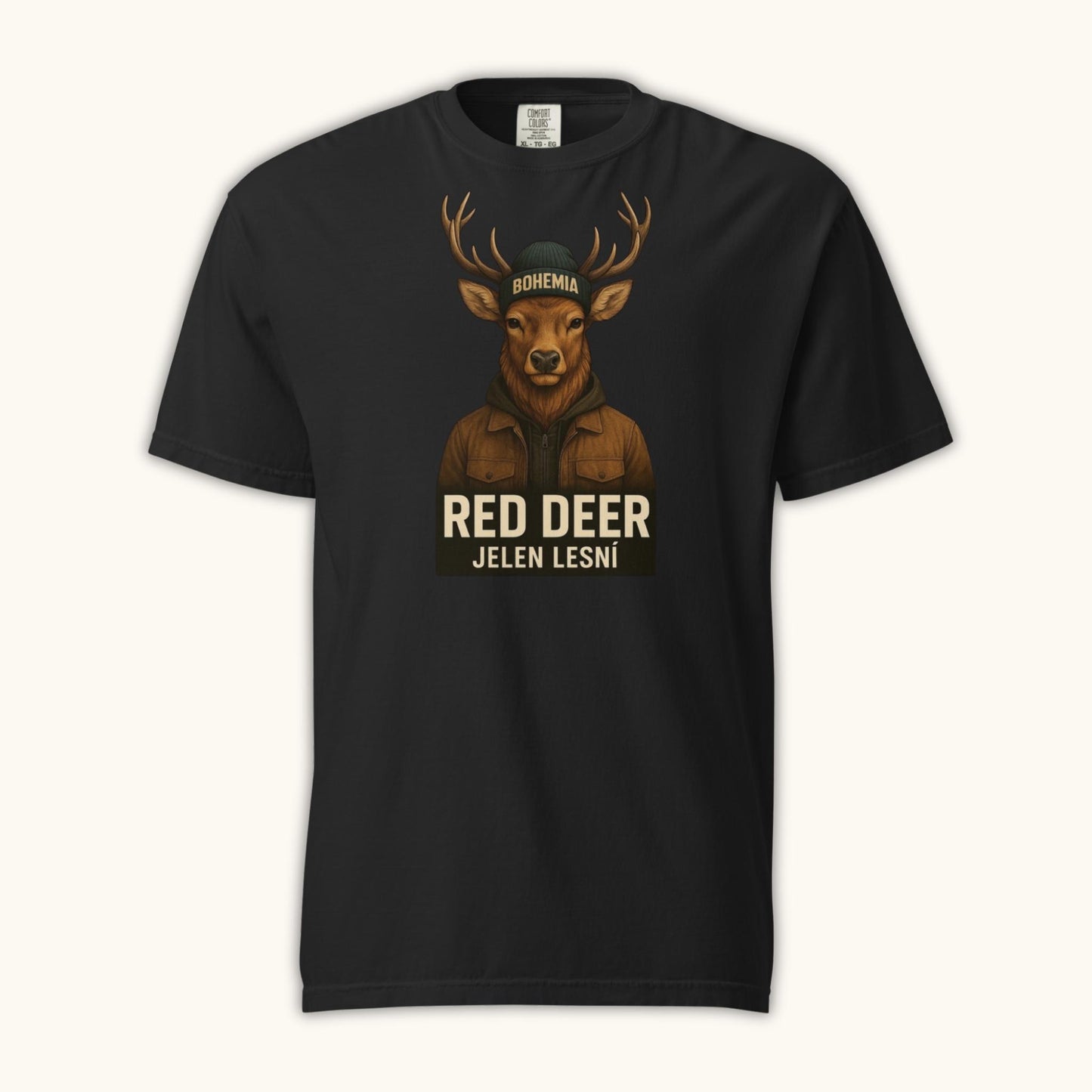 unisex red deer jelen lesní t-shirt bohemia wildlife illustration
