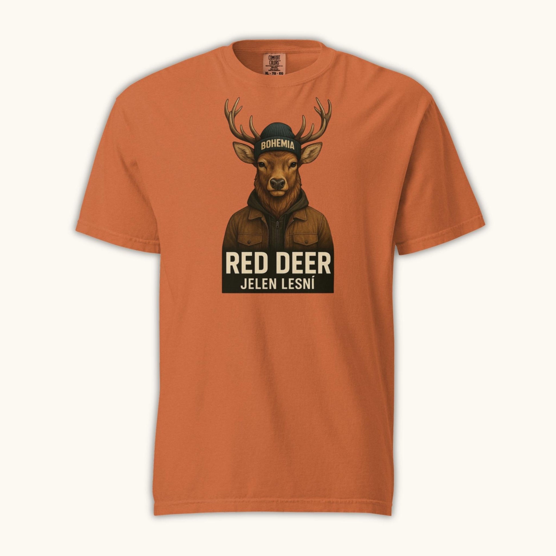 unisex red deer jelen lesní t-shirt bohemia wildlife illustration
