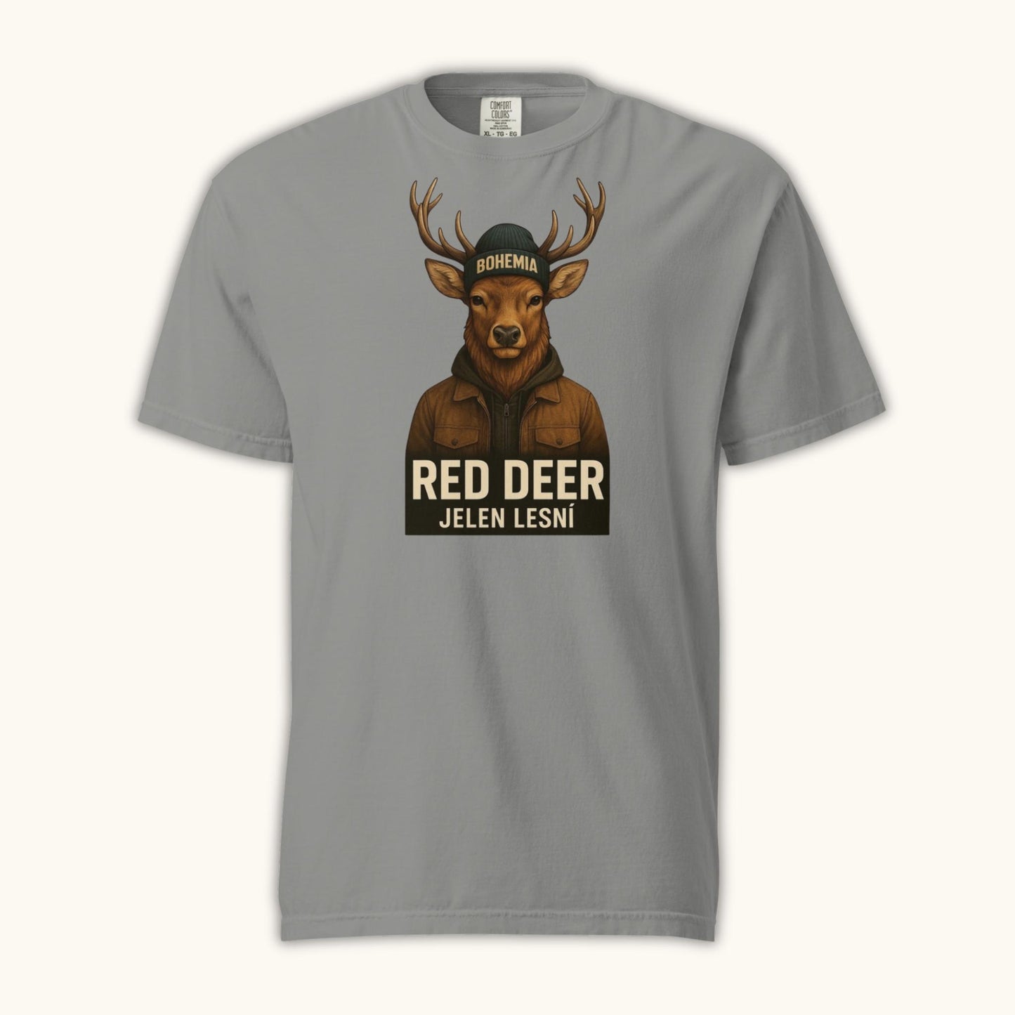 unisex red deer jelen lesní t-shirt bohemia wildlife illustration
