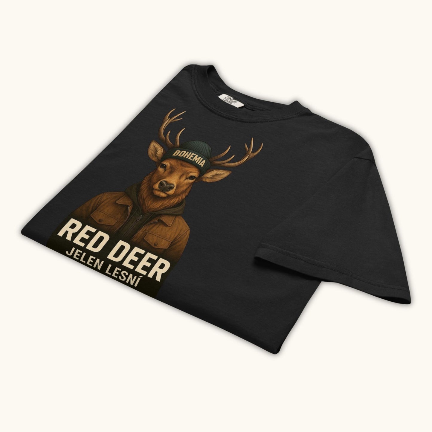 unisex red deer jelen lesní t-shirt bohemia wildlife illustration
