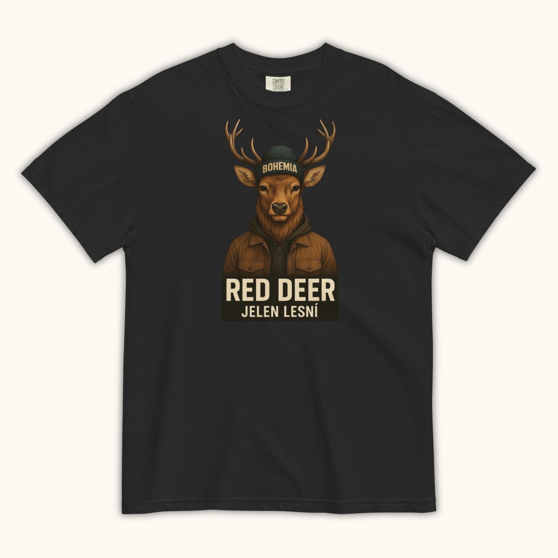 unisex red deer jelen lesní t-shirt bohemia wildlife illustration
