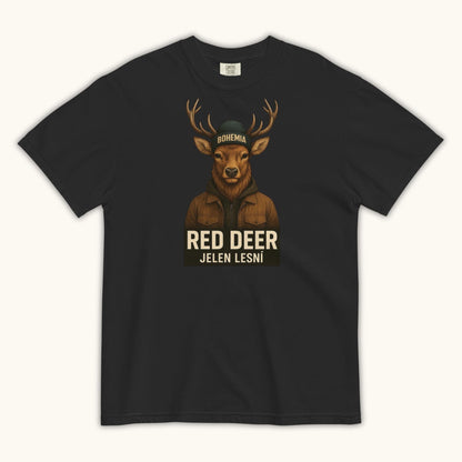 unisex red deer jelen lesní t-shirt bohemia wildlife illustration
