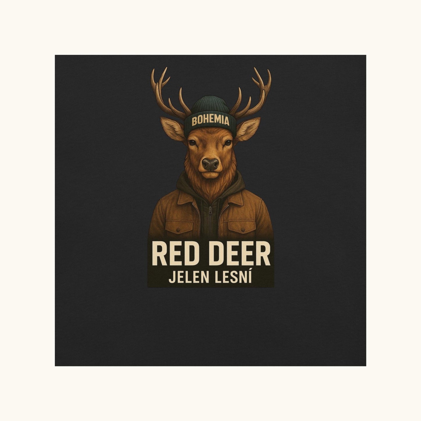 unisex red deer jelen lesní t-shirt bohemia wildlife illustration
