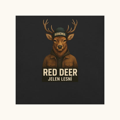 unisex red deer jelen lesní t-shirt bohemia wildlife illustration
