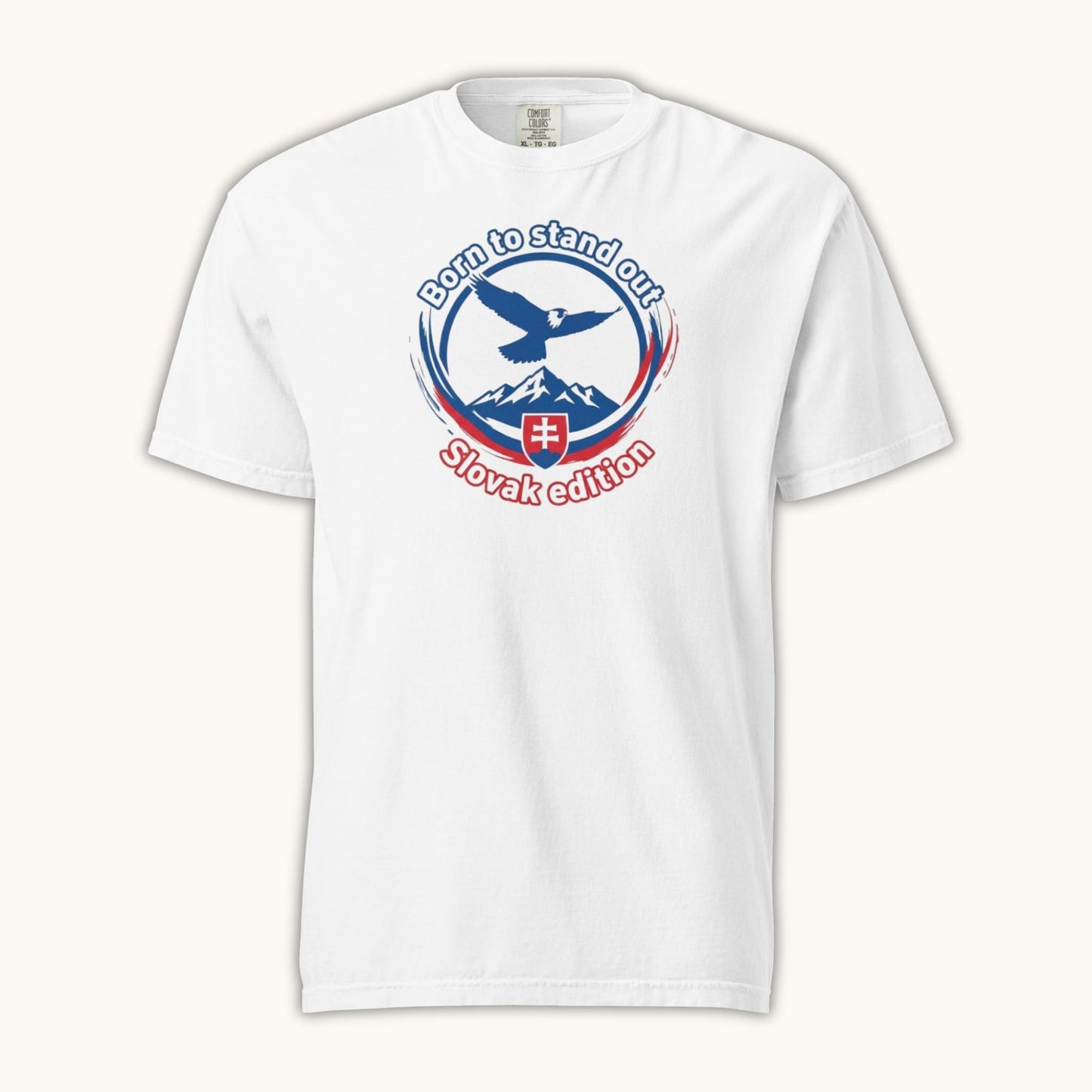 "Slovak eagle t-shirt with Tatra Mountains – Born to Stand Out design"