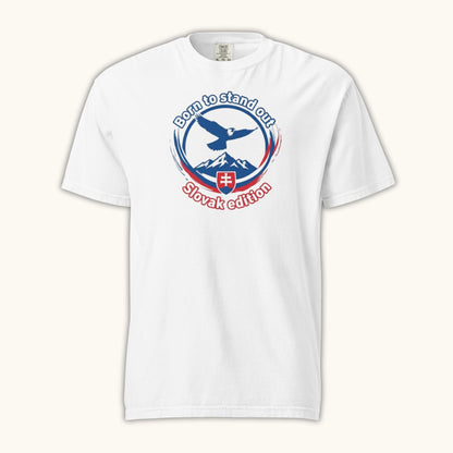 "Slovak eagle t-shirt with Tatra Mountains – Born to Stand Out design"