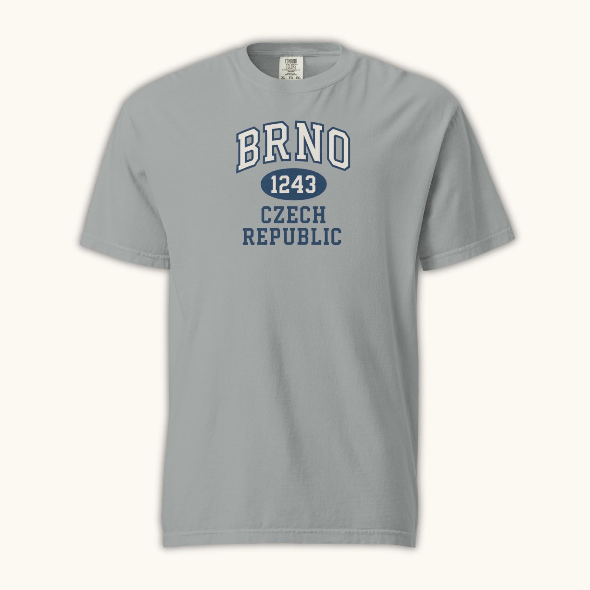 Unisex Brno 1243 Czech Republic T-shirt with collegiate style typography
