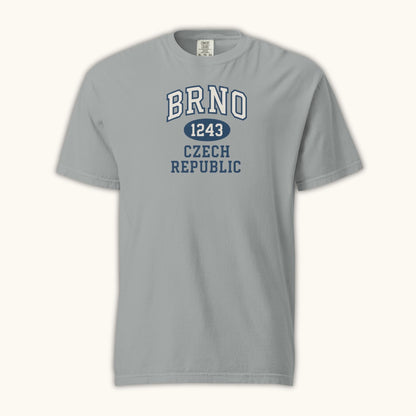Unisex Brno 1243 Czech Republic T-shirt with collegiate style typography
