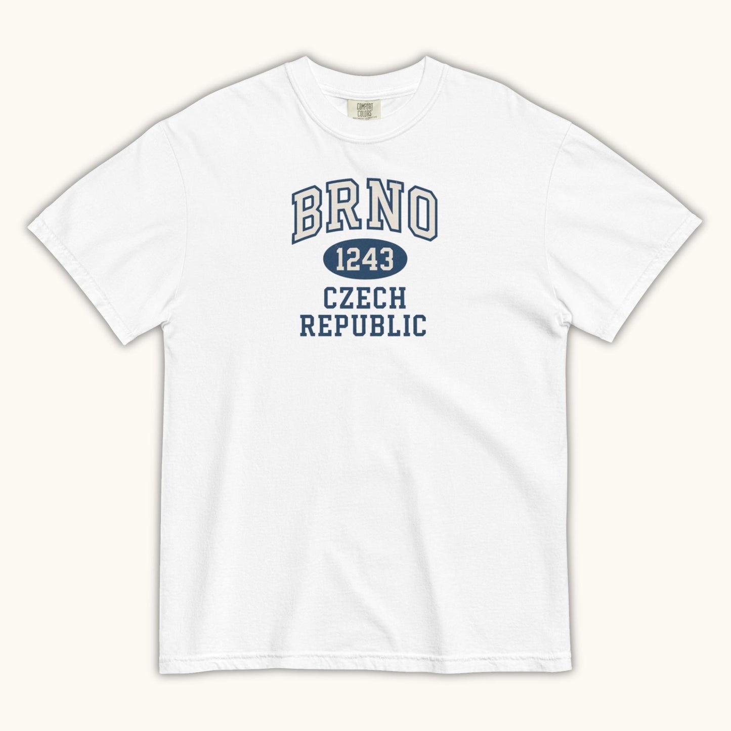 Unisex Brno 1243 Czech Republic T-shirt with collegiate style typography
