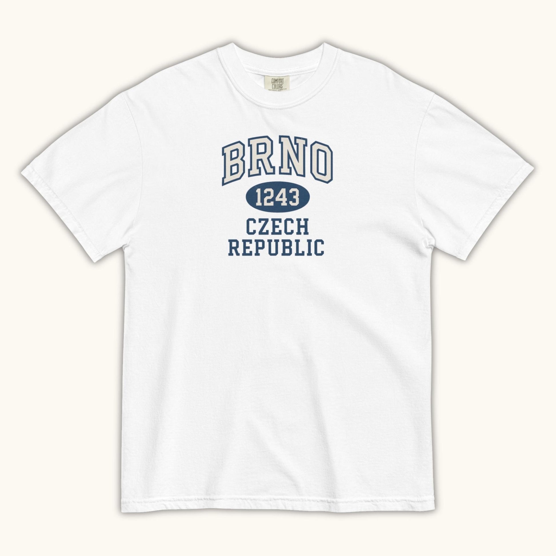 Unisex Brno 1243 Czech Republic T-shirt with collegiate style typography
