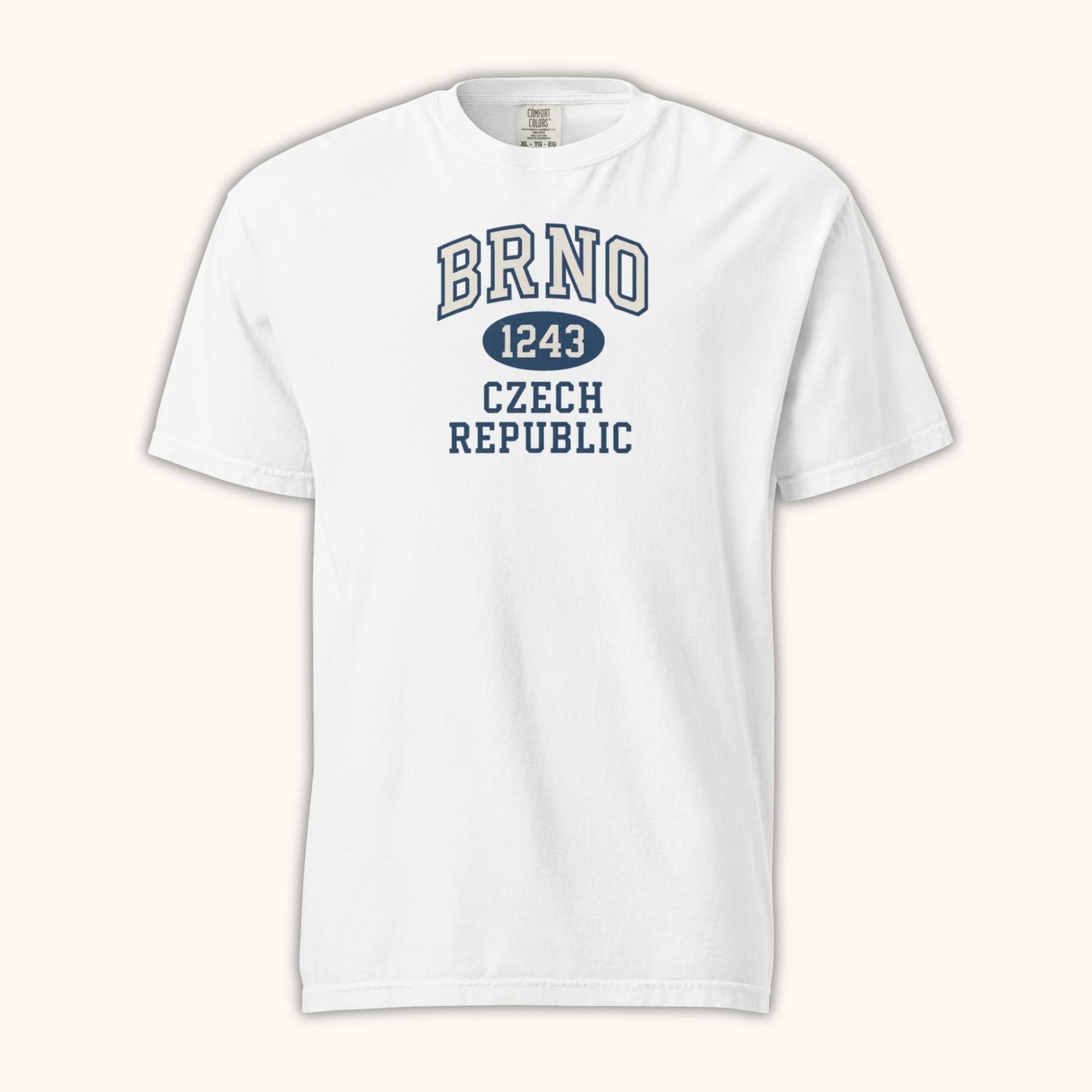 Unisex Brno 1243 Czech Republic T-shirt with collegiate style typography
