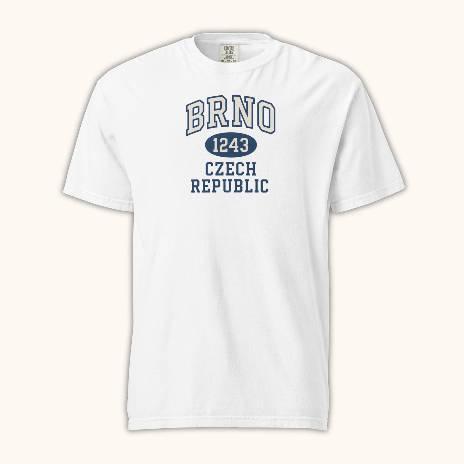 Unisex Brno 1243 Czech Republic T-shirt with collegiate style typography

