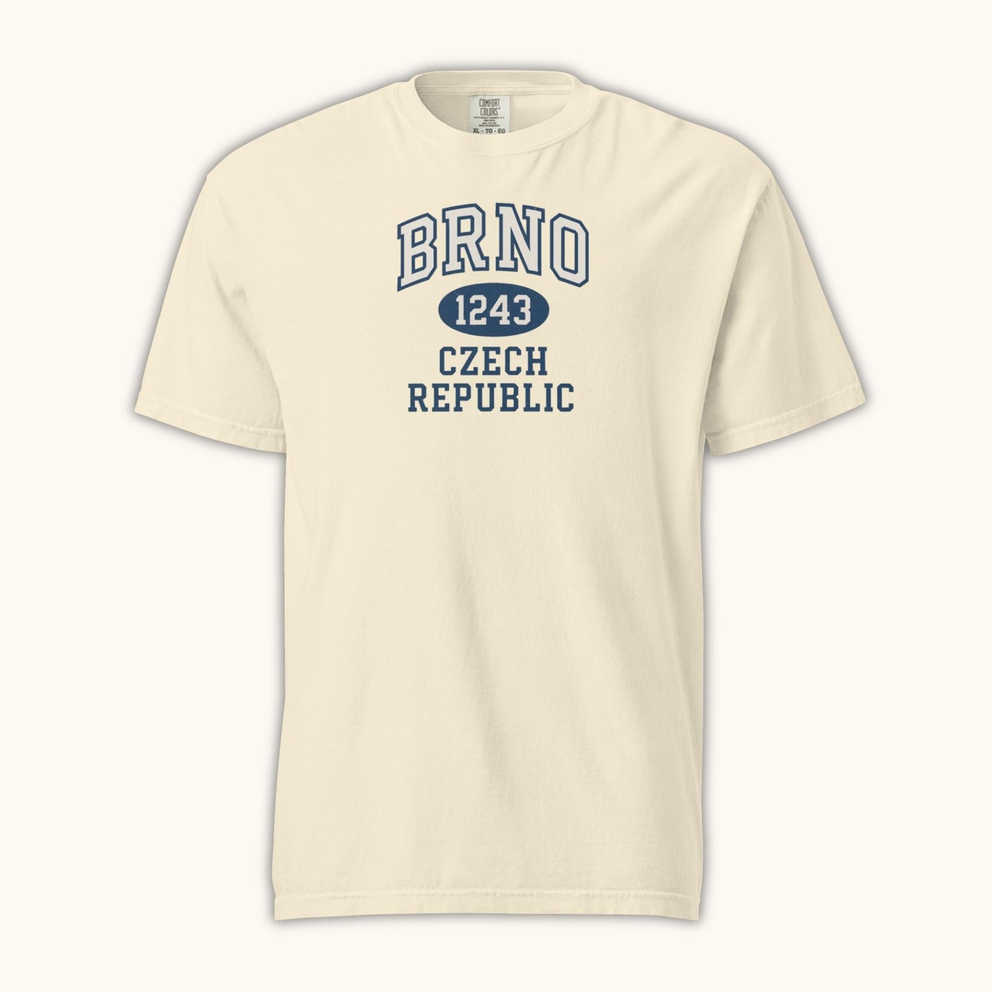 Unisex Brno 1243 Czech Republic T-shirt with collegiate style typography
