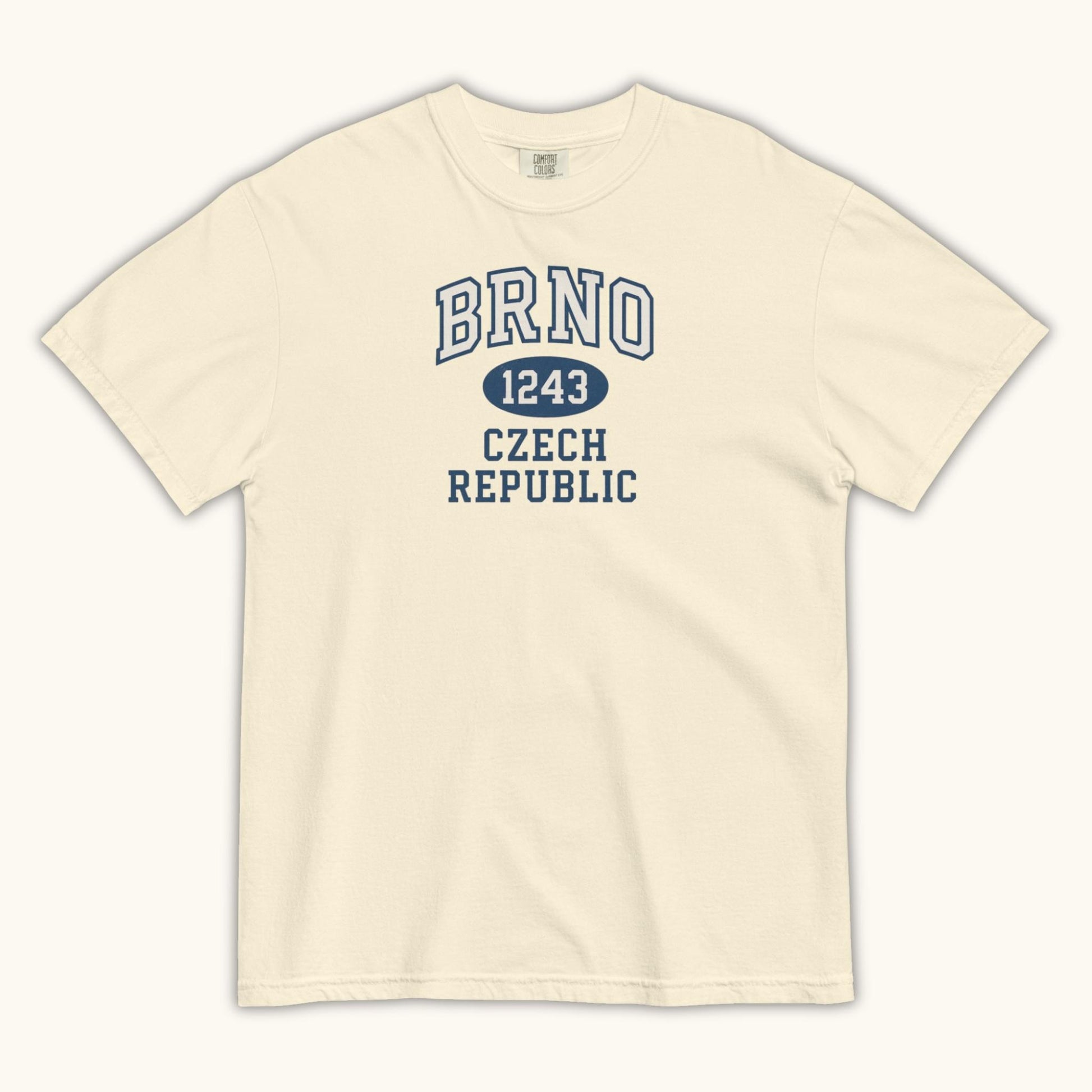 Unisex Brno 1243 Czech Republic T-shirt with collegiate style typography
