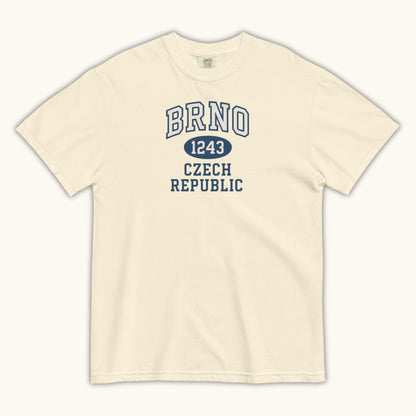 Unisex Brno 1243 Czech Republic T-shirt with collegiate style typography
