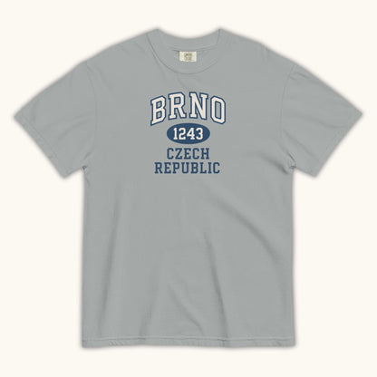 Unisex Brno 1243 Czech Republic T-shirt with collegiate style typography
