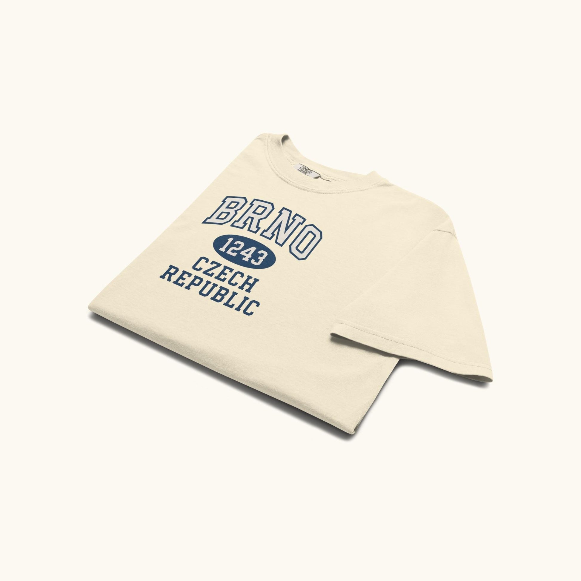 Unisex Brno 1243 Czech Republic T-shirt with collegiate style typography
