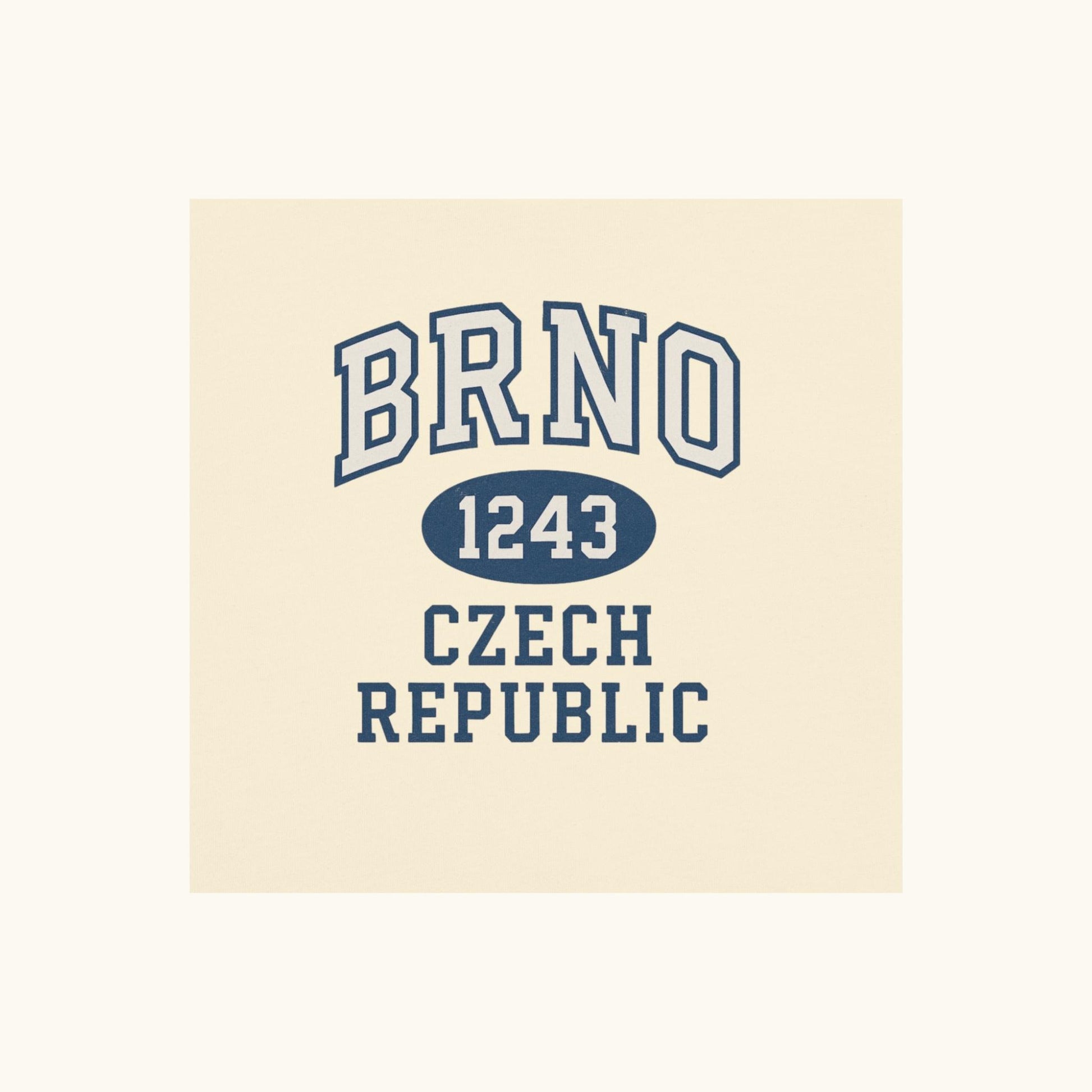 Unisex Brno 1243 Czech Republic T-shirt with collegiate style typography
